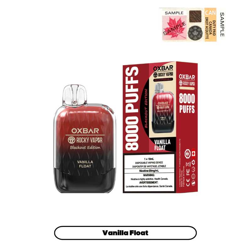 1. BEST RANKED VAPE STORE OXBAR G-8000 VANILLA FLOAT BLACKOUT EDITION DISPOSABLE VAPE at Mister Vapor Canada