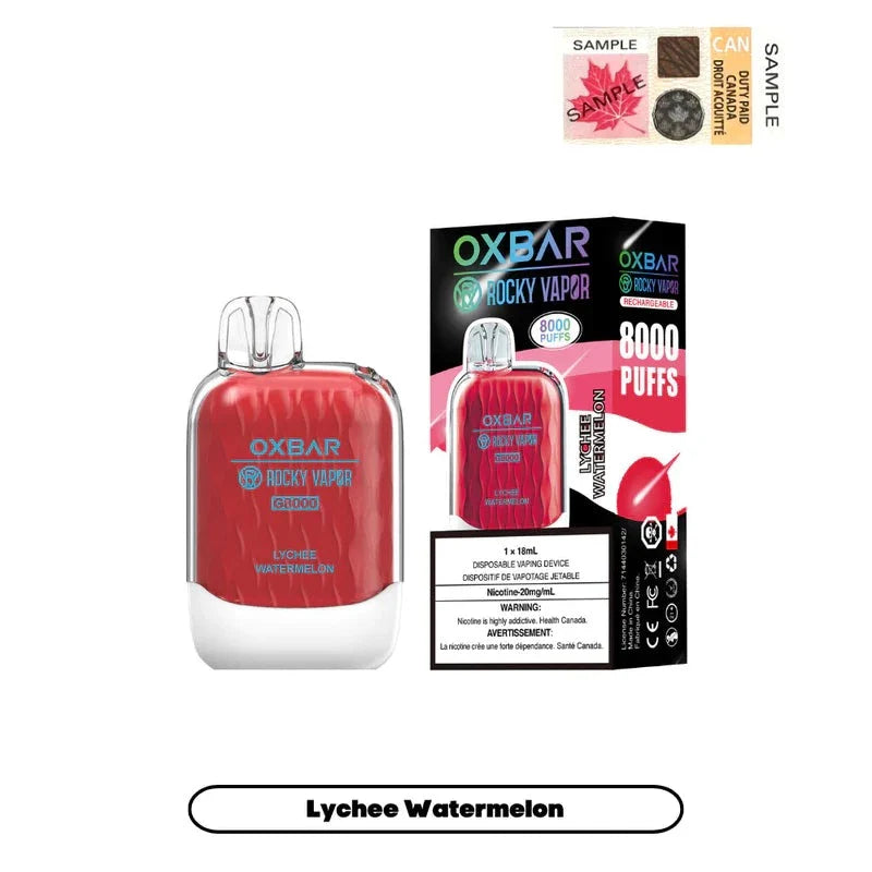 VAPE SHOP NEAR ME SELLING OXBAR G-8000 LYCHEE WATERMELON DISPOSABLE VAPE AT MISTER VAPOR CANADA