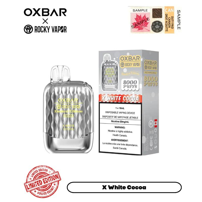 VAPE SHOP NEAR ME OXBAR G-8000 X WHITE COCOA (LIMITED EDITION) DISPOSABLE VAPE (8000 PUFFs)