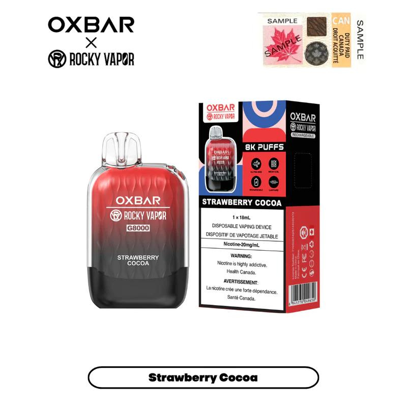 OXBAR G8K STRAWBERRY COCOA DISPOSABLE VAPE AT MISTER VAPOR QUEBEC