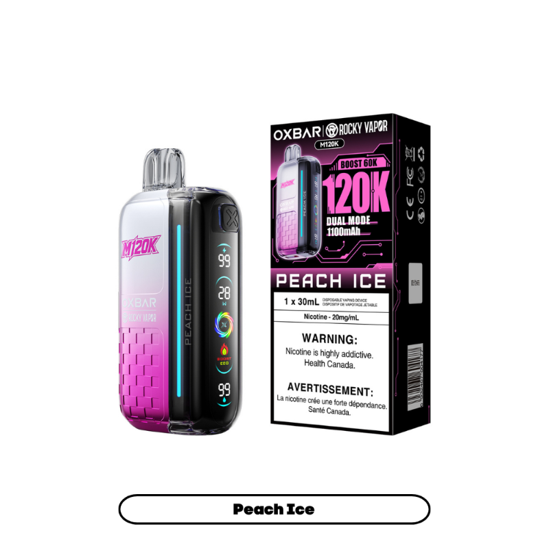 Oxbar M120K Dispoable Vape - Peach Ice, 30mL