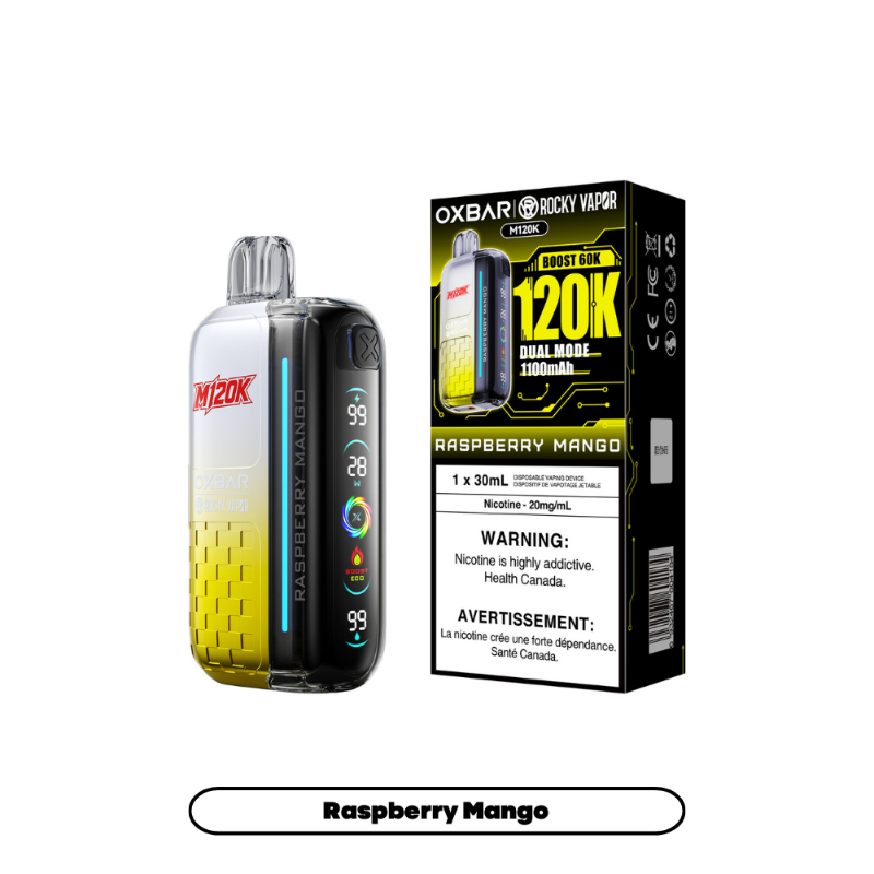 Oxbar M120K Dispoable Vape - Raspberry Mango, 30mL