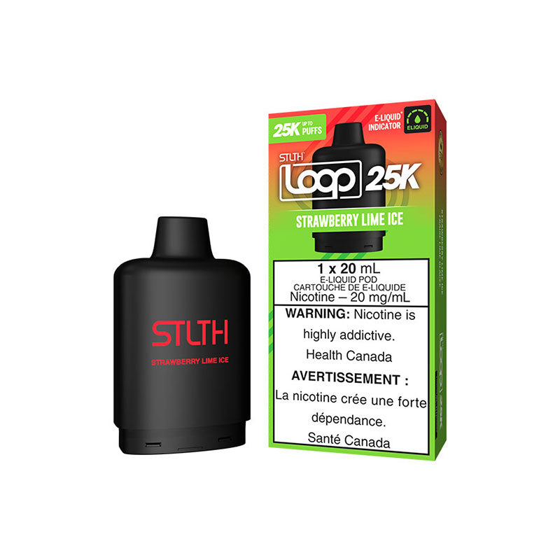 STRAWBERRY LIME ICE STLTH LOOP 25K Pods – Long-Lasting Vaping with 25,000 Puffs!
Flavour: Juicy, sun-ripened strawberries meet a zesty splash of tangy lime, creating a perfect balance of sweet and sour.