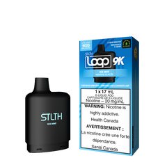 ICE MINT STLTH LOOP 9K POD Experience the flavour of mint leaves with a burst of menthol in every pull Representing the pinnacle of excellence in the vaping realm, STLTH Loop 9K Pod boasts an impressive 17ML e-liquid capacity, providing an astonishing 9000 puffs per pod.