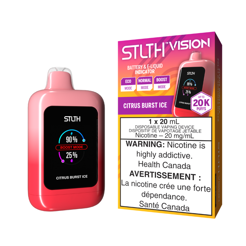 BUY STLTH VISION (20k) CITRUS BURST ICE DISPOSABLE VAPE MISTER VAPOR MANITOBA