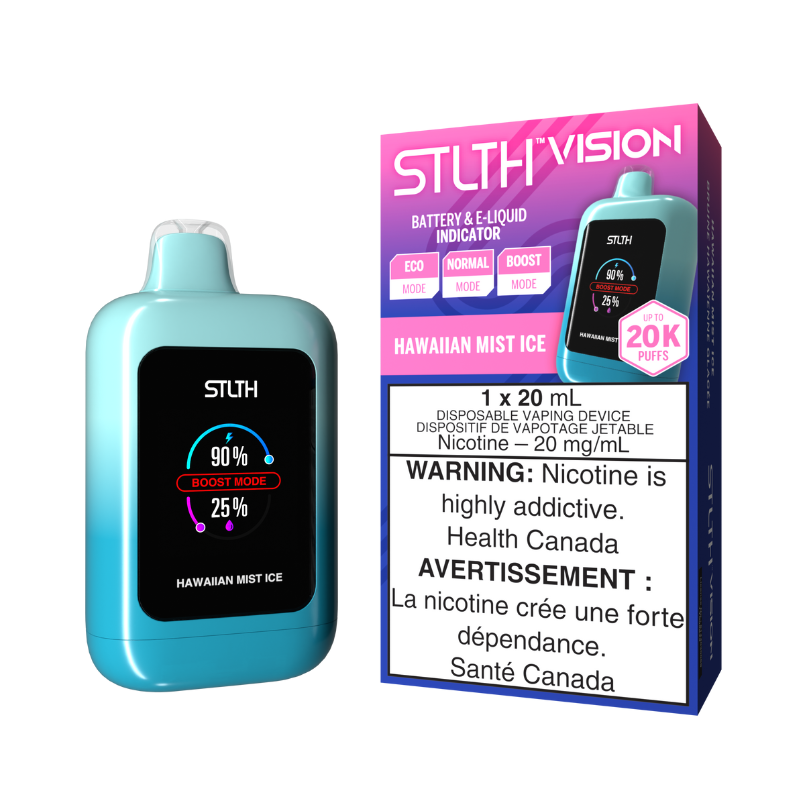 BEST VAPE SHOP SELLING  STLTH VISION (20k) HAWAIIAN MIST ICE DISPOSABLE VAPE