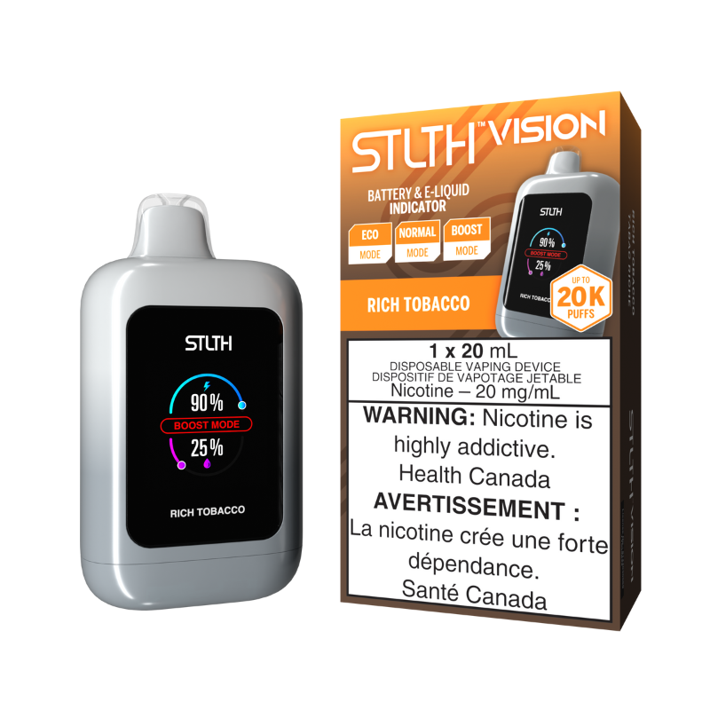 BUY STLTH VISION (20k) RICH TOBACCO DISPOSABLE VAPE AT MISTER VAPOR TORONTO