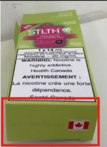 STLTH 8K batch code location highlighted on product box