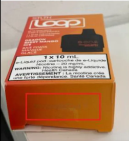 STLTH Loop batch code location highlighted on product box