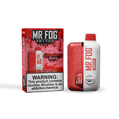 Nicotine Free Mr Fog Switch SW15000 Strawberry Berry disposable vape! Adjustable Wattage and airflow ,power mode, Dual Mesh Coil, 15K puffs.