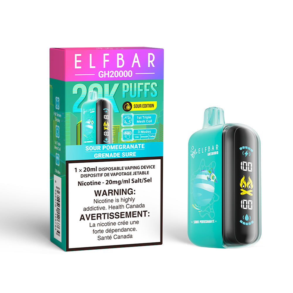 SOUR POMEGRANTE ELF BAR GH20k DISPOSABLE VAPE

A citrus pomegrante blend