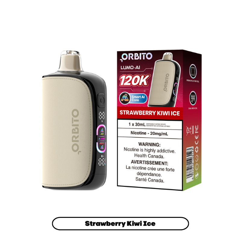 Orbito Lumo Ai Disposable Vape - Strawberry Kiwi Ice, 120k Puffs