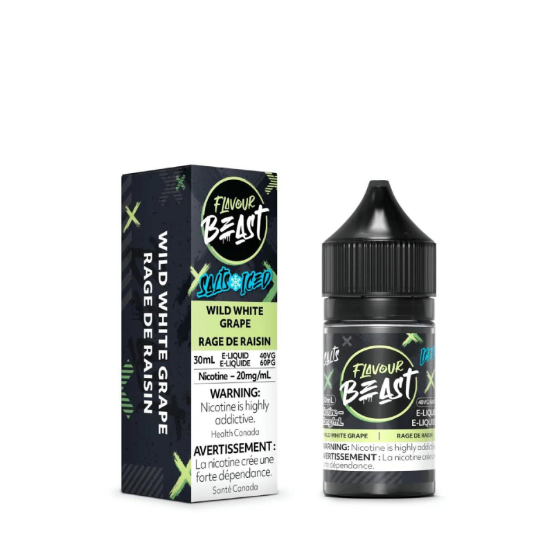 BUY THE NEW FLAVOUR BEAST E-LIQUID WILD WHITE GRAPE ICED SALT AT MISTER VAPOR