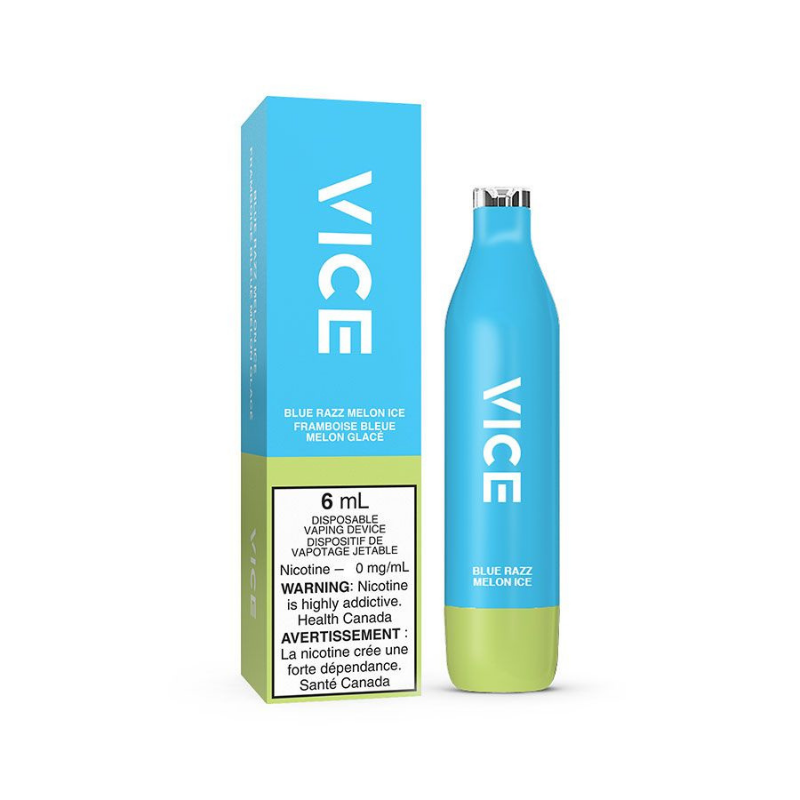 BUY NEW VICE 2500 BLUE RAZZ MELON ICE NICOTINE FREE DISPOSABLE AT MISTER VAPOR TORONTO, BURLINGTON, GTA