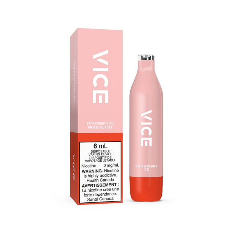 BUY NEW VICE 2500 STRAWBERRY ICE NICOTINE FREE DISPOSABLE AT MISTER VAPOR TORONTO, BURLINGTON, GTA