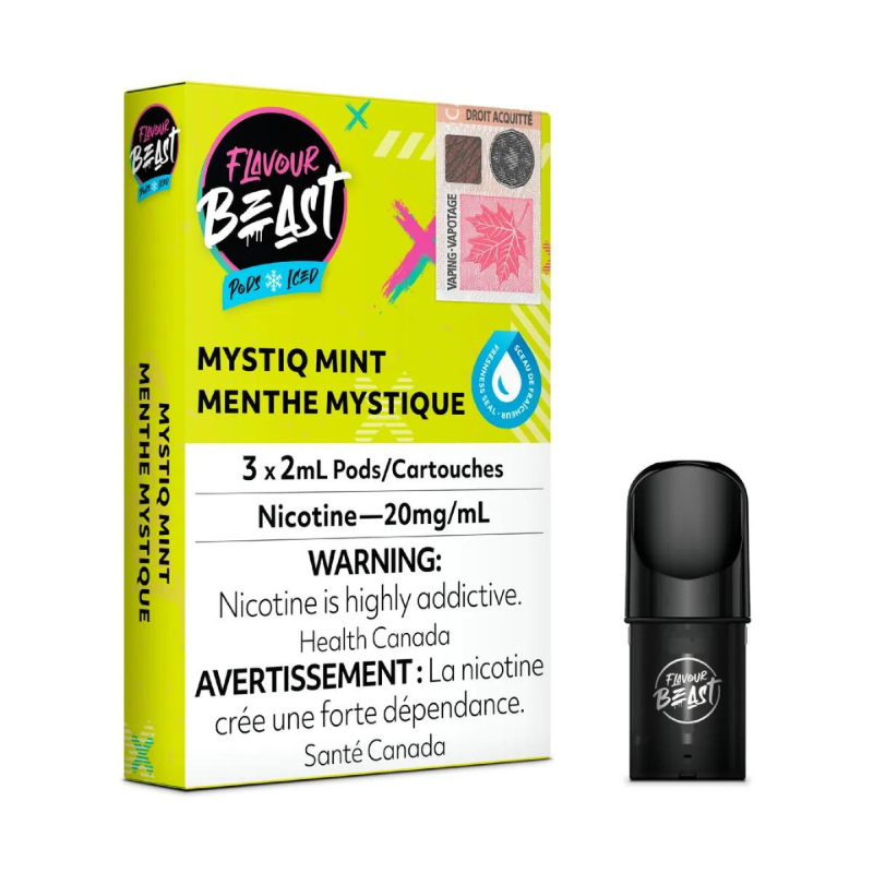 TRY NEW FLAVOUR BEAST MYSTIQ MINT ICED PODS MR. VAPOR TORONTO ,BURLINGTON ONTARIO CANADA