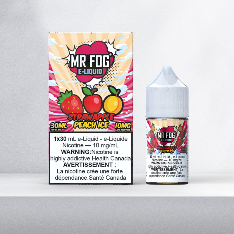 #1 VAPE SHOP DELIVERING NEW MR. FOG E-LIQUIDS STRAWAPPLE PEACH ICE SALTS (30ML) AT MISTER VAPOR CANADA