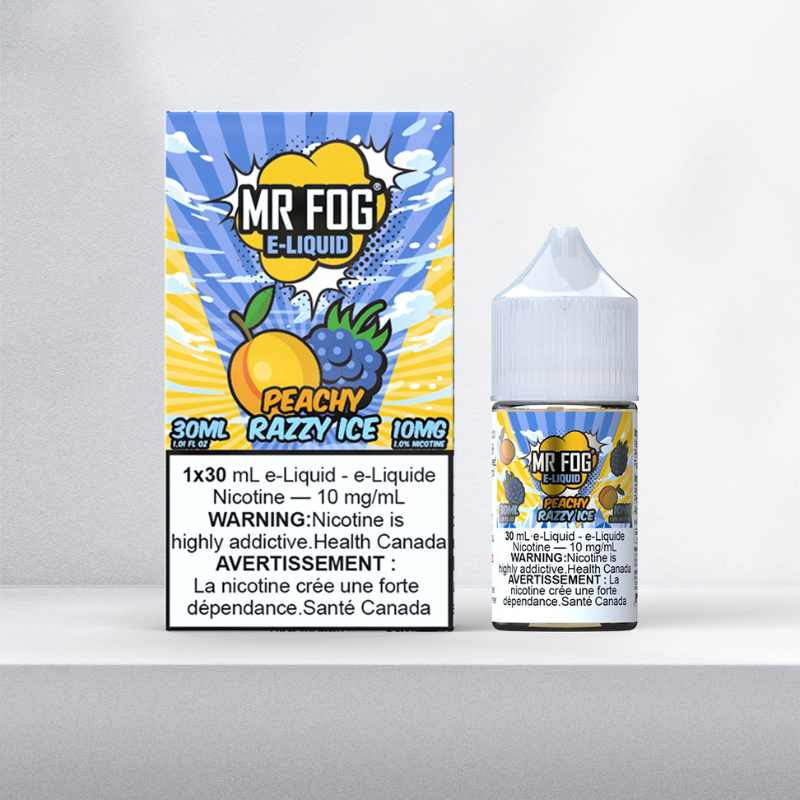 #1 VAPE STORE ONTARIO MR. FOG E-LIQUIDS PEACHY RAZZY ICE SALTS (30ML) AT MISTER VAPOR CANADA