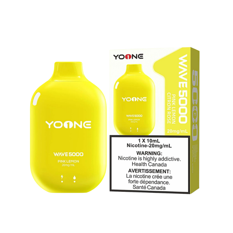 1. VAPE STORE YOONE WAVE 5000 PINK LEMON DISPOSABLE VAPE AT MISTER VAPOR CANADA