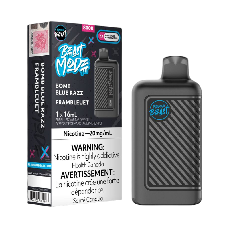 1. VAPE SHOP SHIPPING BEAST MODE 8K BOMB BLUE RAZZ DISPOSABLE VAPE AT MISTER VAPOR CANADA