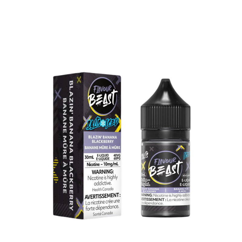 1. BEST ONLINE VAPE FLAVOUR BEAST E-LIQUID BLAZIN' BANANA BLACKBERRY ICED 10MG SALT AT MISTER VAPOR