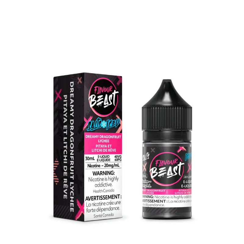 NEW ARRIVAL FLAVOUR BEAST E-LIQUID DREAMY DRAGONFRUIT LYCHEE ICED 20MG SALT AT MISTER VAPOR