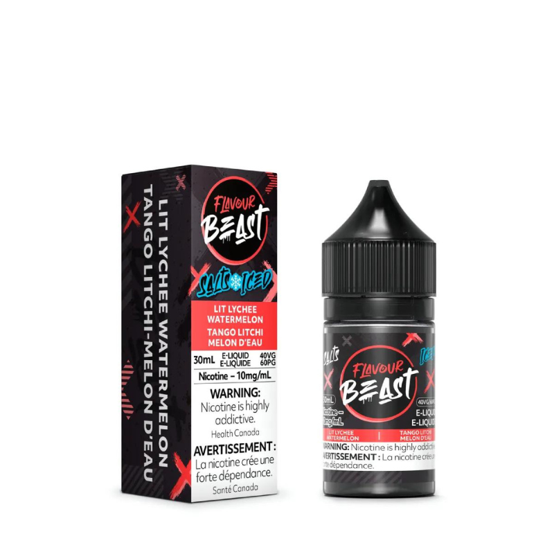 1. BEST VAPE STORE FLAVOUR BEAST E-LIQUID LIT LYCHEE WATERMELON ICED 10MG SALT AT MISTER VAPOR