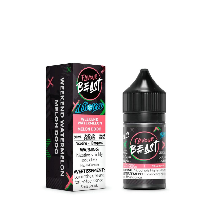 1. BEST VAPE STORE FLAVOUR BEAST E-LIQUID WEEKEND WATERMELON ICED SALT 10MG AT MISTER VAPOR