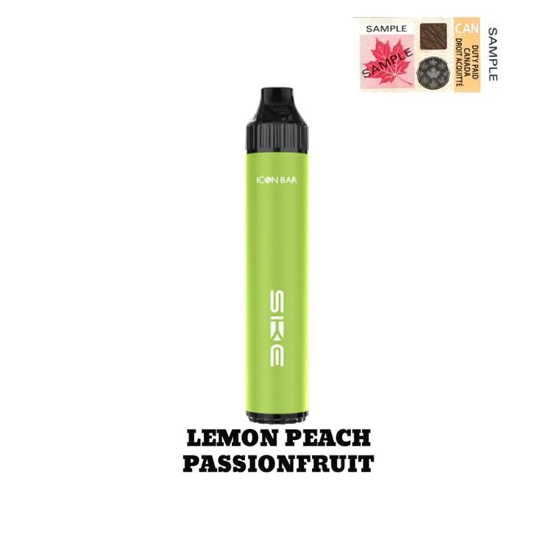 CHECK OUT THE ICON BAR LEMON PEACH PASSIONFRUIT DISPOSABLE VAPE AT MISTER VAPOR CANADA