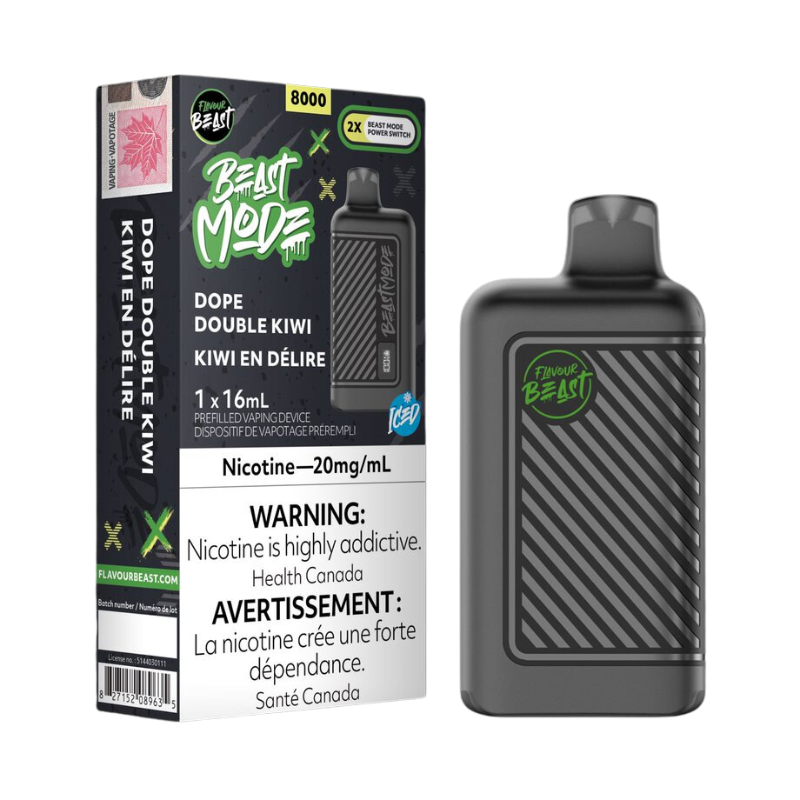 NEW FLAVOUR BEAST MODE 8K DOPE DOUBLE KIWI ICED DISPOSABLE VAPE Same-day and next day delivery within the zone and express shipping GTA, Aurora, Scarborough, Brampton, Etobicoke, Mississauga, Markham, Richmond Hill, Ottawa, Oshawa, Vaughan, Toronto, York, North York