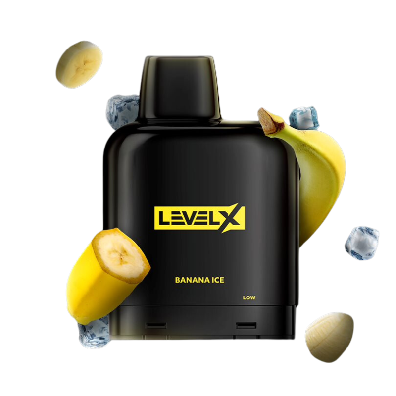 AVAILABLE LEVEL X ESSENTIAL BANANA ICE POD FLAVOUR BEAST MISTER VAPOR NEAR ME TORONTO, BURLINGTON, GTA.