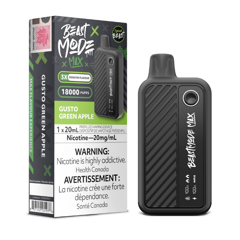 BEAST MODE MAX 18k GUSTO GREEN APPLE DISPOSABLE VAPE