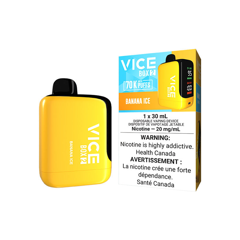 VICE BOX 2 BANANA ICE 70K DISPOSABLE VAPE, 30mL