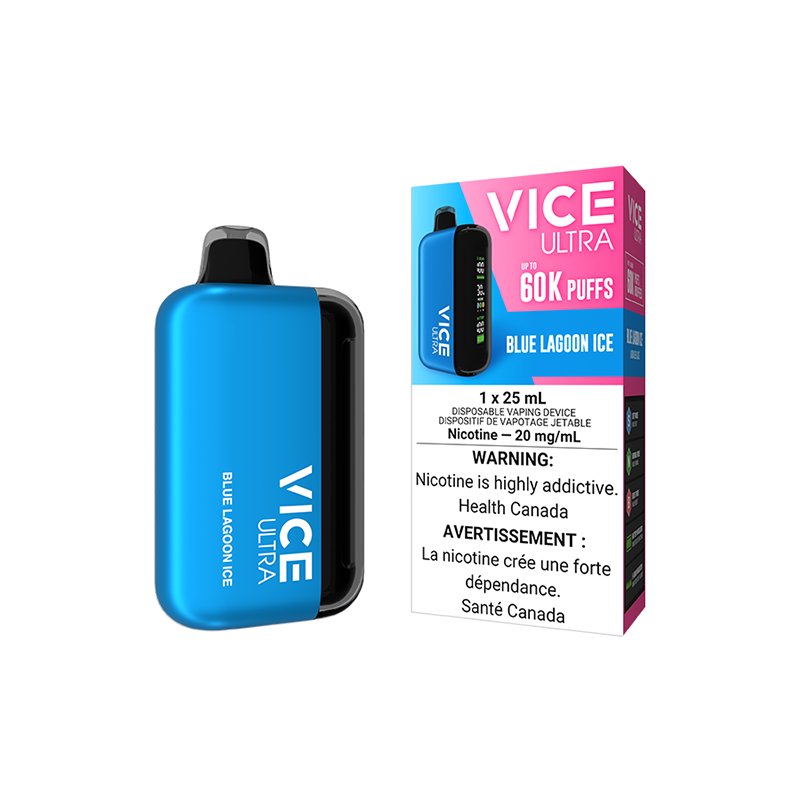 Blue Lagoon! A tropical fusion of blueberry, banana, and mango with up to 60,000 puffs, 25mL e-liquid, and a rechargeable battery.