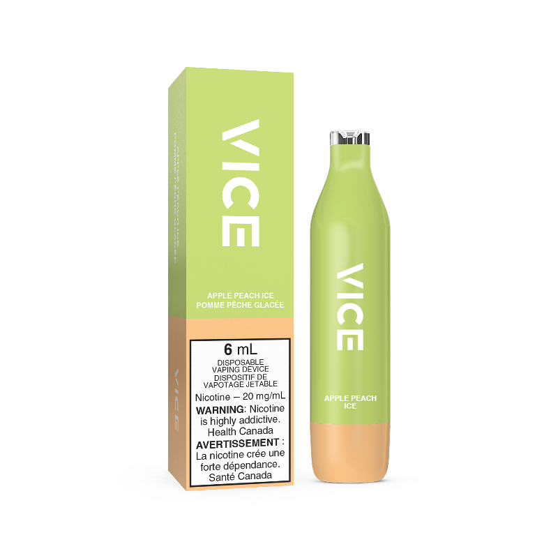 BEST ONLINE VAPE STORE VICE 2500 APPLE PEACH ICE DISPOSABLE MISTER VAPOR Same-day delivery within the zone and express shipping GTA, Scarborough, Brampton, Etobicoke, Mississauga, Markham, Richmond Hill, Ottawa, Montreal, Nova Scotia, PEI, Vancouver,  Vaughan, Toronto, York, North York, London, Kingston, Burlington, Hamilton, Quebec City, Halifax, St. John's, Fredericton, Ontario, Laval, Levis, Brossard, Sudbury, Trois-Rivieres,  Sherbrooke, Barrie, Orillia, Winnipeg, Alberta,