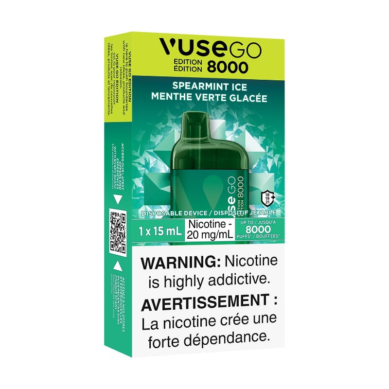 The biggest Vuse Disposable yet! Here is the Vuse GO Edition 8000 which utilizes the worlds first Ceramic Heating Coil in a disposable vape! Equiped with upto 8000 puffs, 15 mL of e-liquid, 20mg/mL nicotine, all wrapped up in a unique design showcasing your e-liquid level. Check out the diverse selection of intense, juicy, and cool flavors accompanied by innovative new heating technology thanks to VUSE