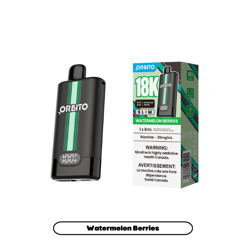 Orbito Slim Disposable Vape - Watermelon Berries, 18k Puffs