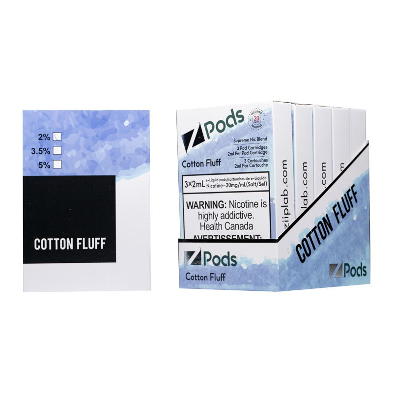 NEW Z PODS COTTON FLUFF 2% SUPREME NIC