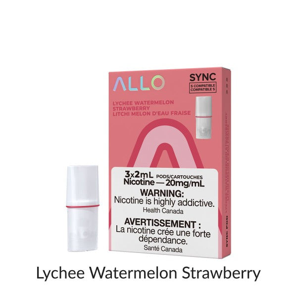 ALLO SYNC LYCHEE WATERMELON STRAWBERRY POD (3PK) (STLTH COMPATIBLE) MISTER VAPOR TORONTO BURLINGTON