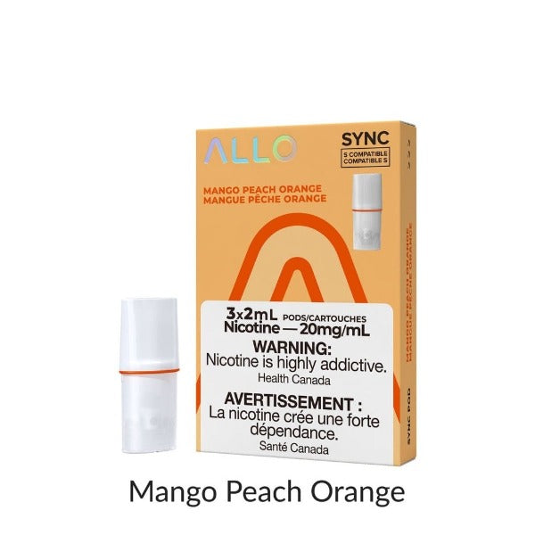 ALLO SYNC MANGO PEACH ORANGE POD (3PK) (STLTH COMPATIBLE) MISTER VAPOR TORONTO BURLINGTON