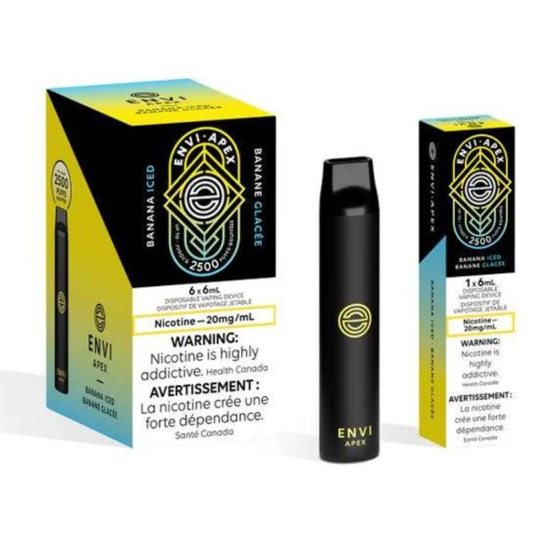 ENVI APEX BANANA ICED DISPOSABLE VAPE STICK MISTER VAPOR TORONTO BURLINGTON