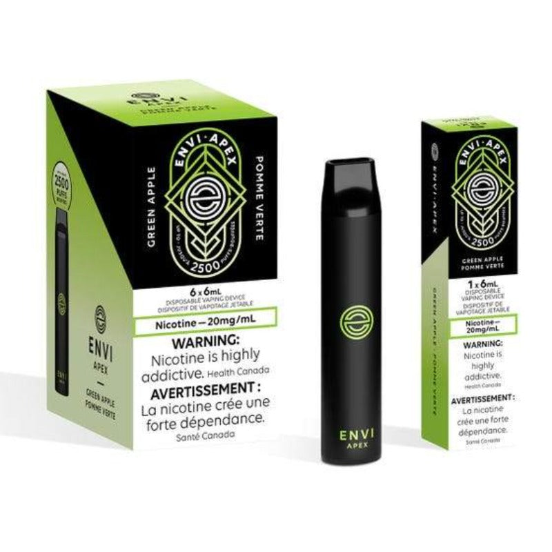 ENVI APEX GREEN APPLE DISPOSABLE VAPE STICK MISTER VAPOR TORONTO BURLINGTON