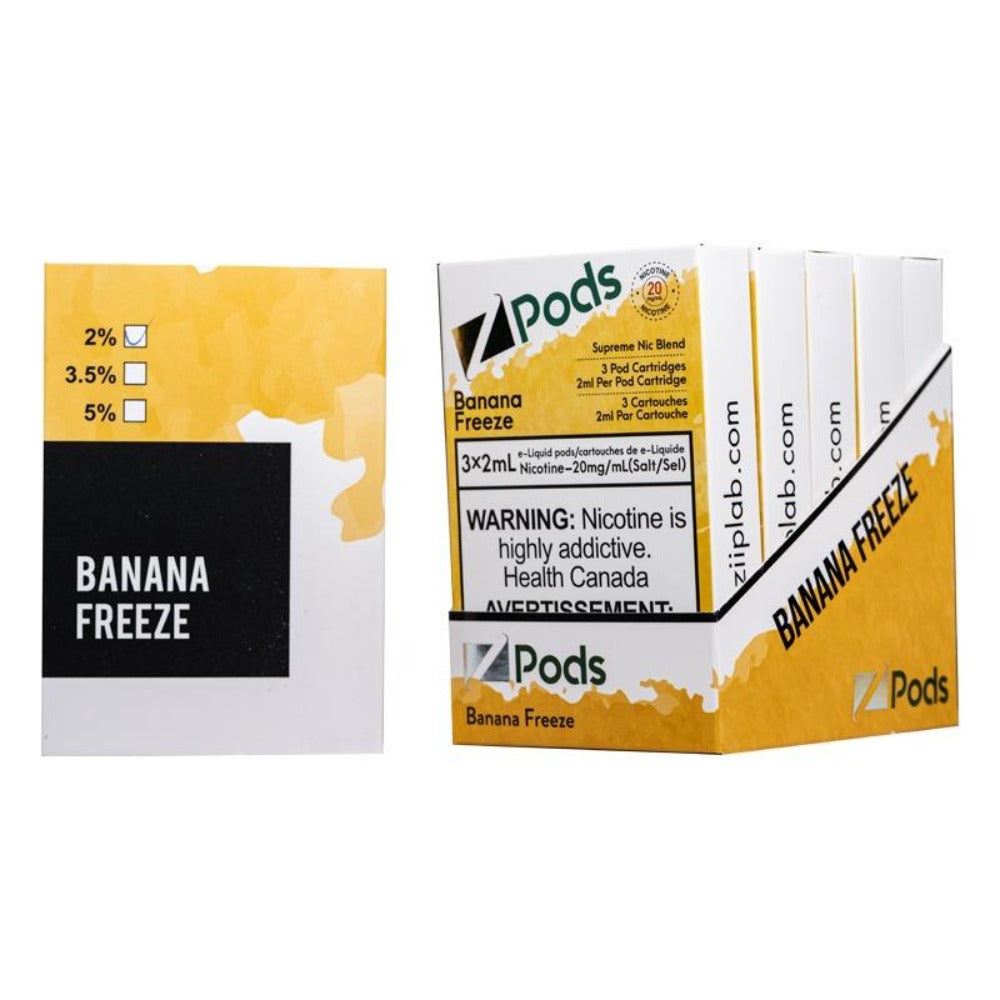 Z PODS BANANA FREEZE 2% SUPREME NIC MISTER VAPOR